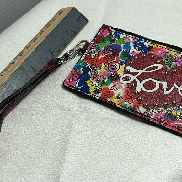 Brighton Fashionista Love Bouquet Wallet Card & Coin Holder with Strap Leather - Picture 9 of 10